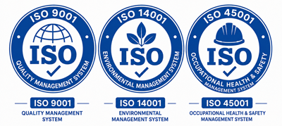 ISO 9001, ISO 14001 and ISO 45001 Certified Company